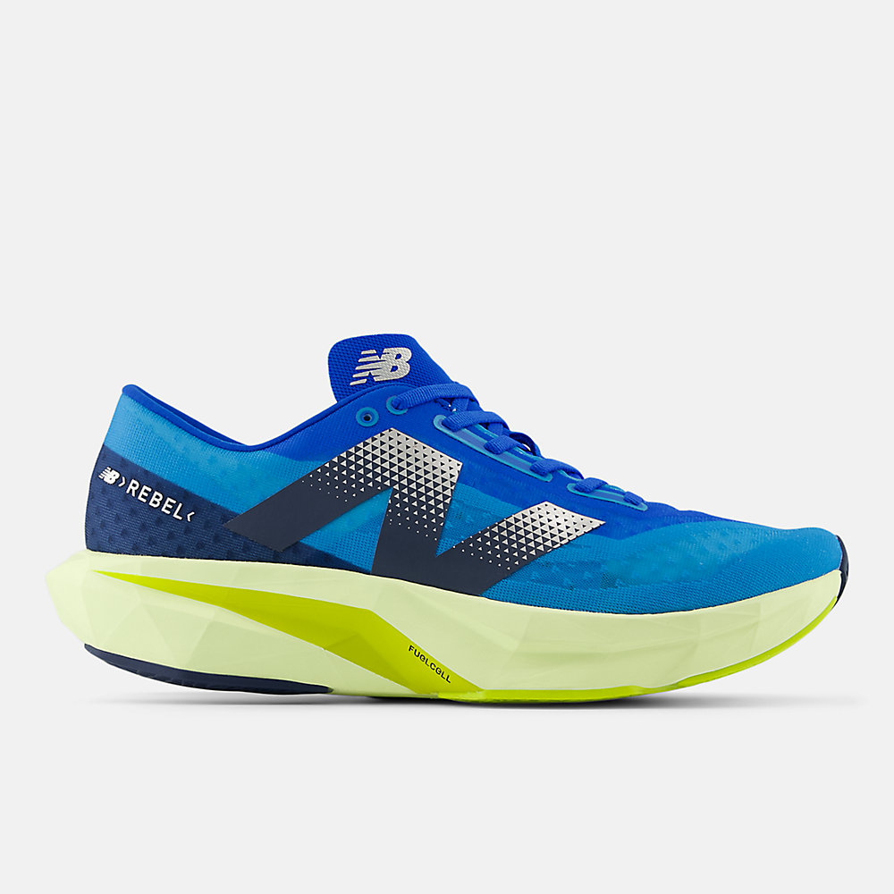 New Balance FuelCell Rebel v4 Shoes Spice Blue with Limelight and Blue Oasis